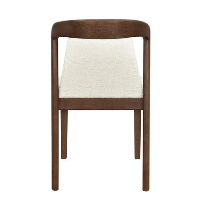 Upholstered Backrest Armless Dining Chairs (Walnut+Camel) - 1st Choice Furniture Direct