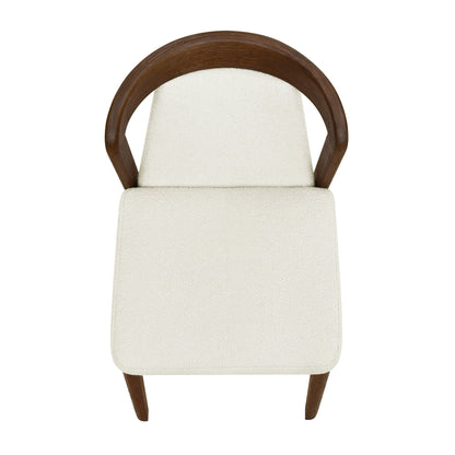 Upholstered Backrest Armless Dining Chairs (Walnut+Camel) - 1st Choice Furniture Direct
