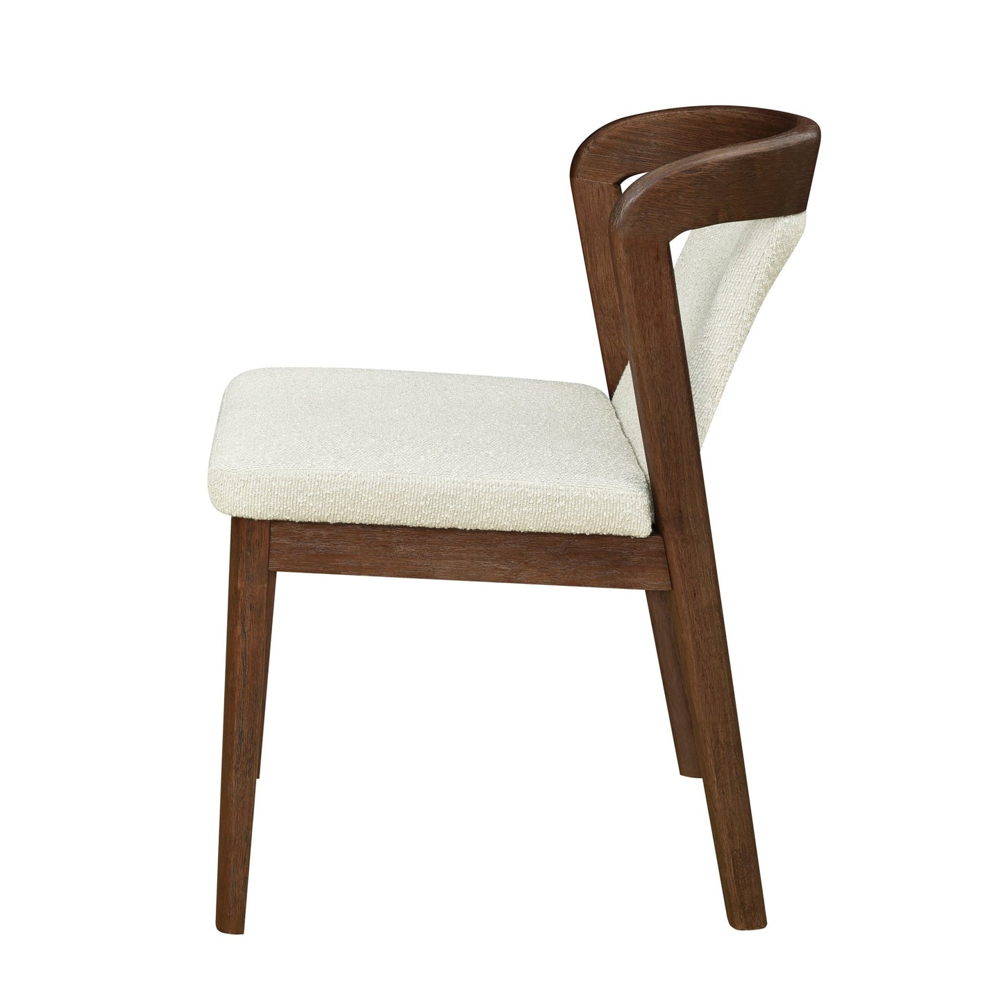 Upholstered Backrest Armless Dining Chairs (Walnut+Camel) - 1st Choice Furniture Direct