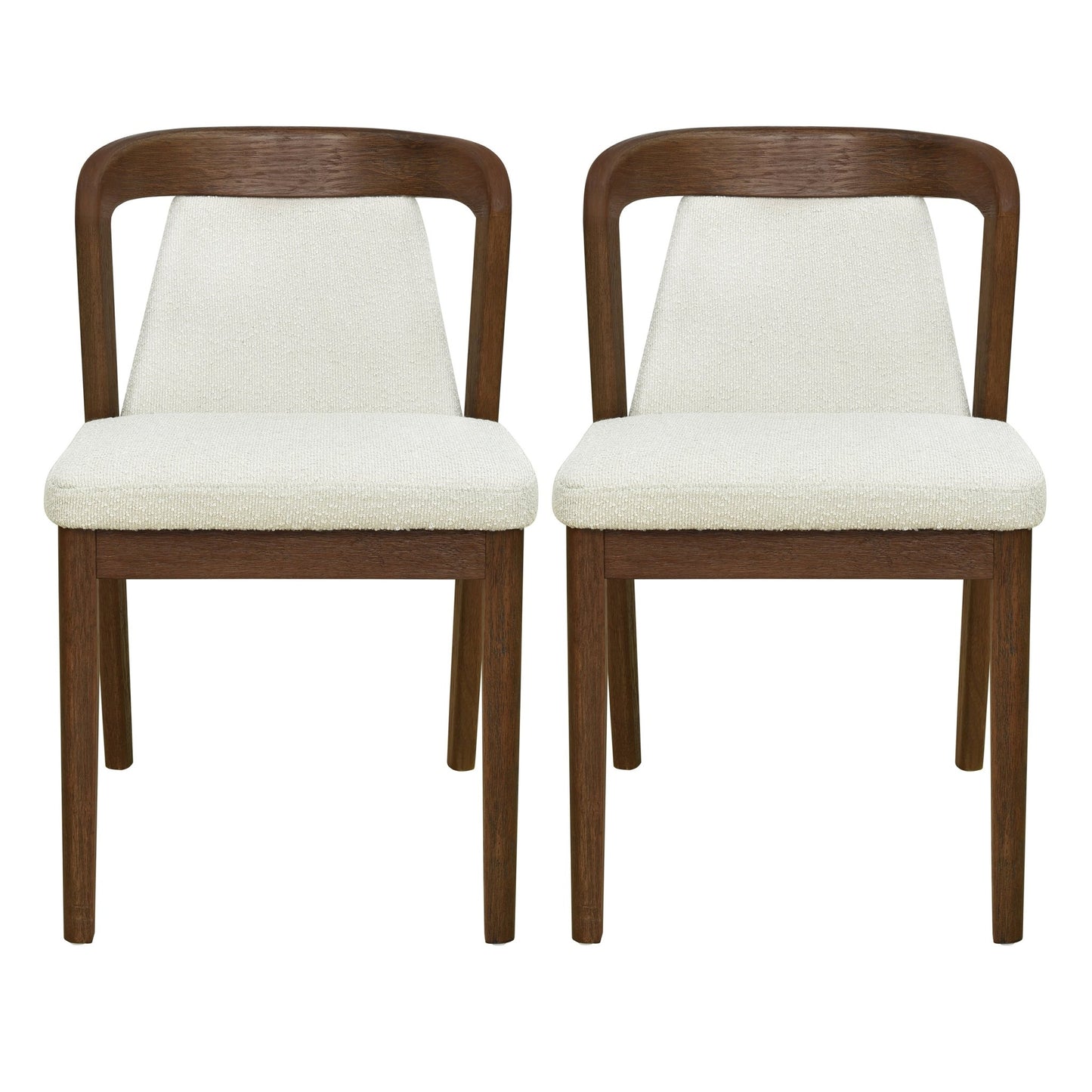 Upholstered Backrest Armless Dining Chairs (Walnut+Camel) - 1st Choice Furniture Direct