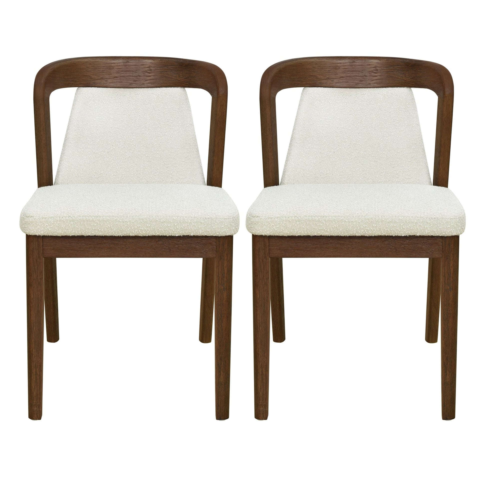 Upholstered Backrest Armless Dining Chairs (Walnut+Camel) - 1st Choice Furniture Direct