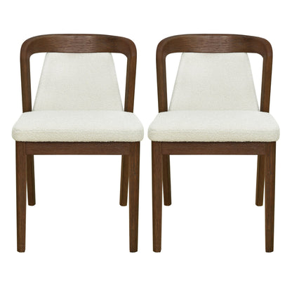 Upholstered Backrest Armless Dining Chairs (Walnut+Camel) - 1st Choice Furniture Direct