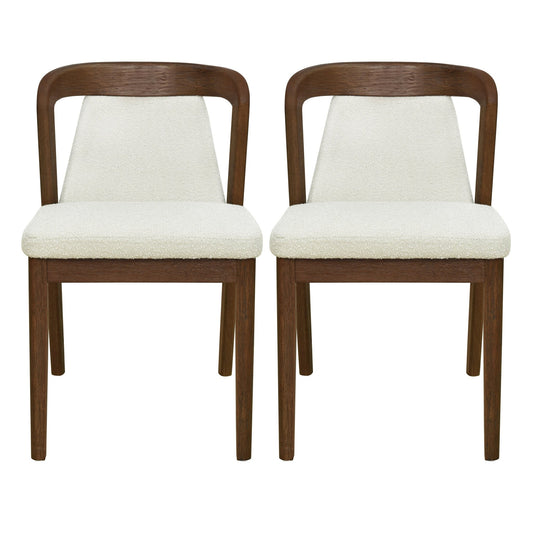 Upholstered Backrest Armless Dining Chairs (Walnut+Camel) - 1st Choice Furniture Direct