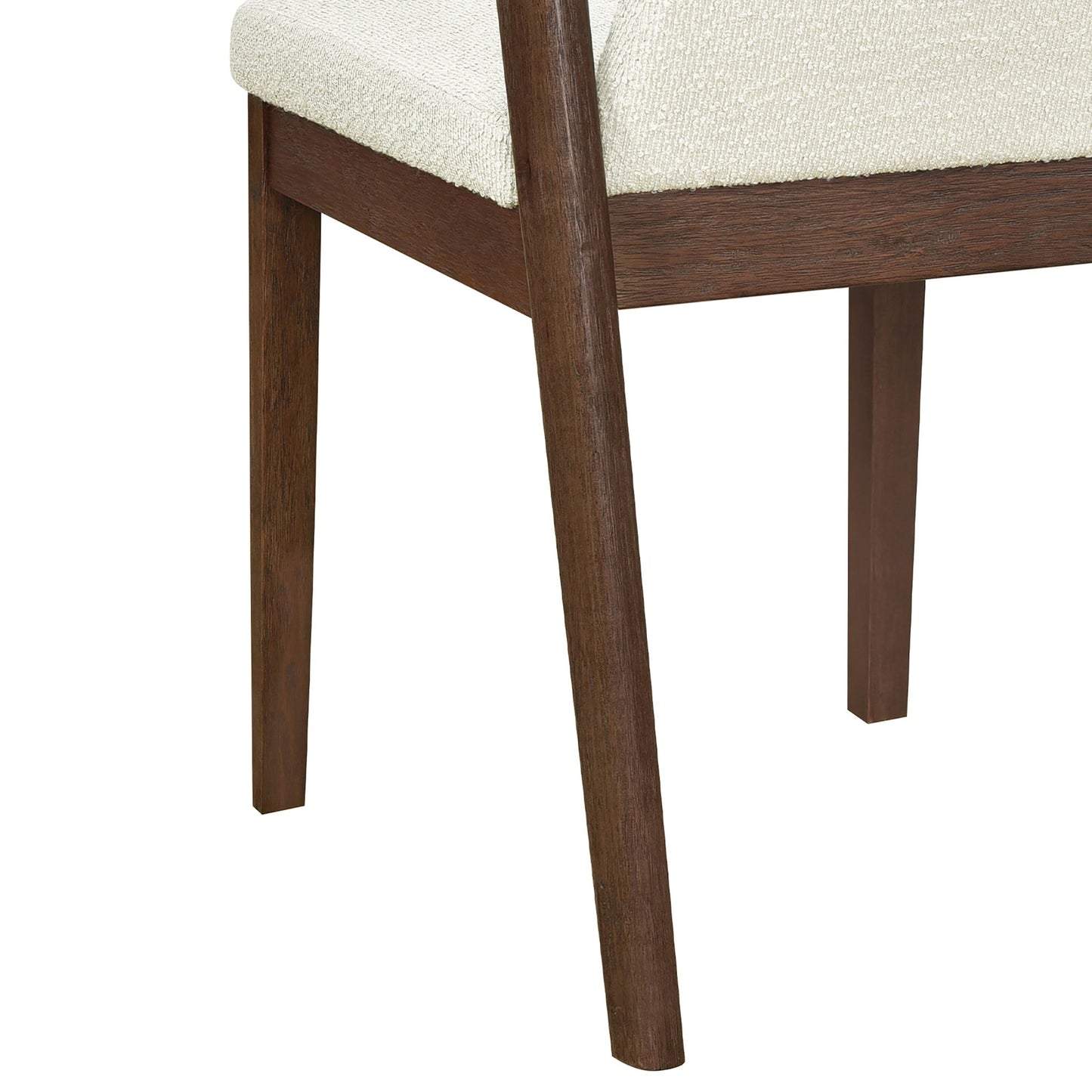 Upholstered Backrest Armless Dining Chairs (Walnut+Camel) - 1st Choice Furniture Direct