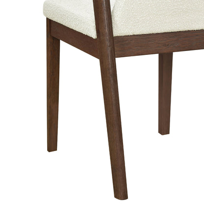Upholstered Backrest Armless Dining Chairs (Walnut+Camel) - 1st Choice Furniture Direct