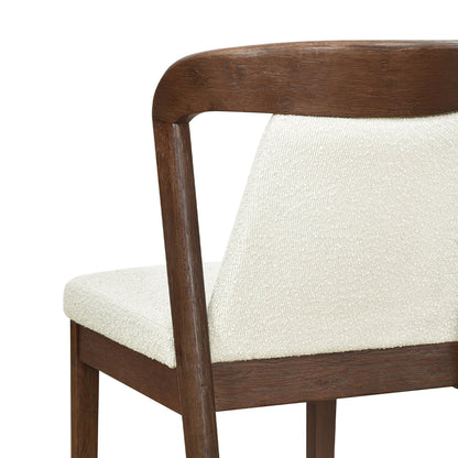 Upholstered Backrest Armless Dining Chairs (Walnut+Camel) - 1st Choice Furniture Direct