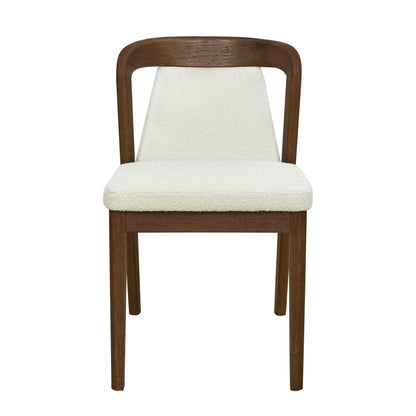 Upholstered Backrest Armless Dining Chairs (Walnut+Camel) - 1st Choice Furniture Direct
