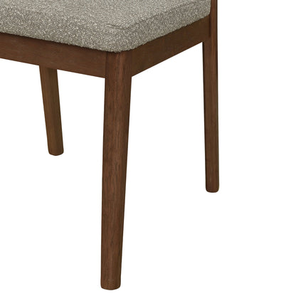Upholstered Backrest Armless Dining Chairs (Walnut+Light Brown) - 1st Choice Furniture Direct