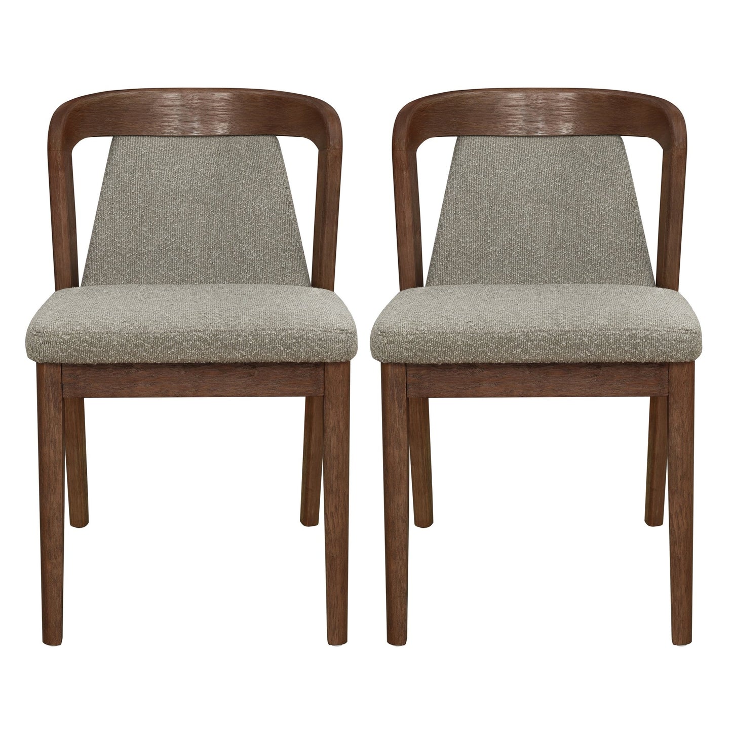 Upholstered Backrest Armless Dining Chairs (Walnut+Light Brown) - 1st Choice Furniture Direct