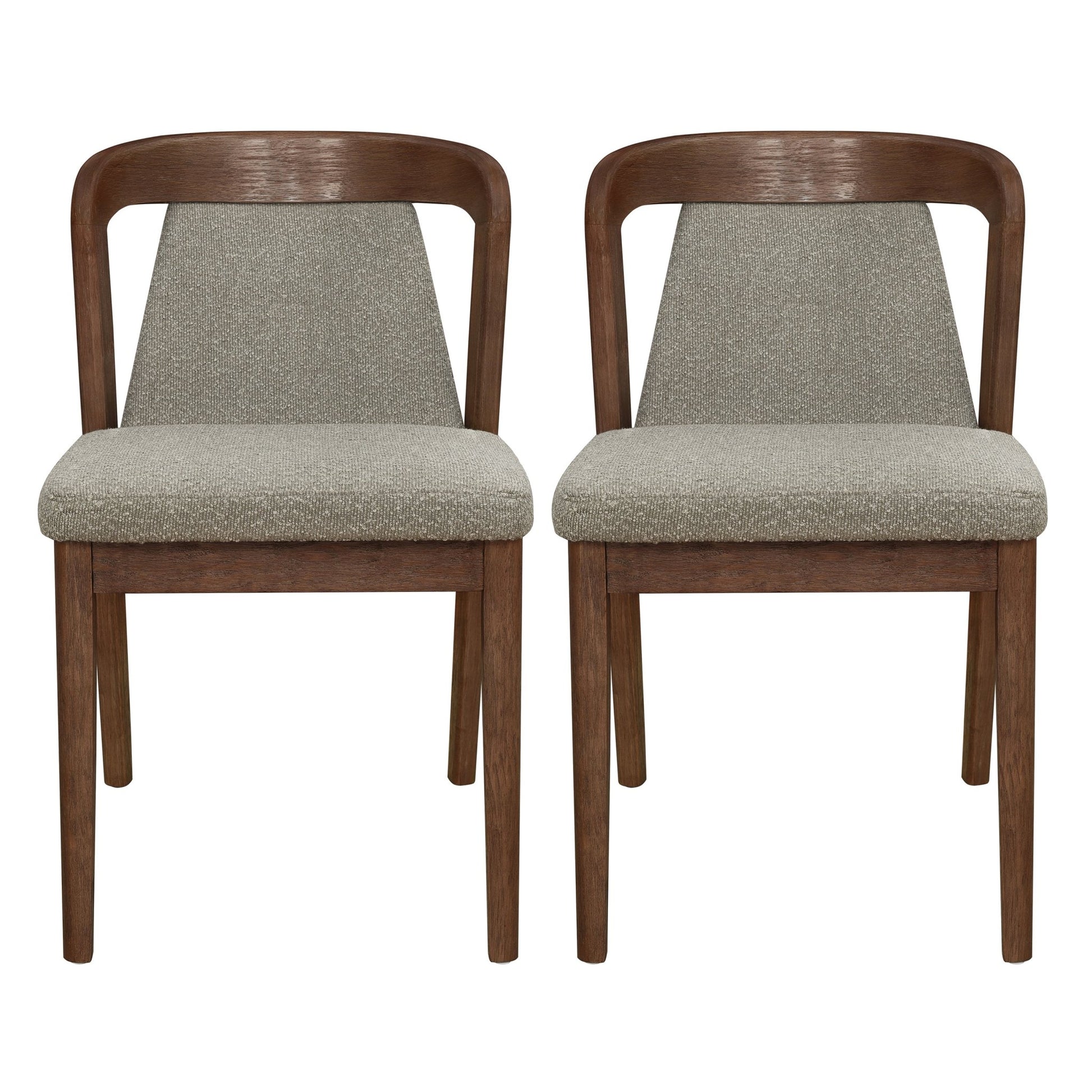 Upholstered Backrest Armless Dining Chairs (Walnut+Light Brown) - 1st Choice Furniture Direct