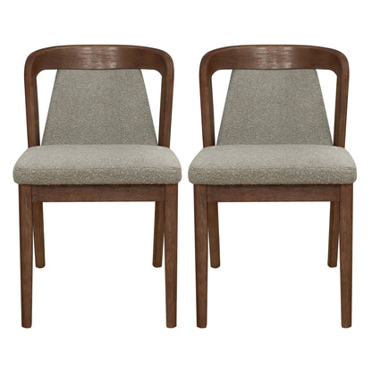 Upholstered Backrest Armless Dining Chairs (Walnut+Light Brown) - 1st Choice Furniture Direct