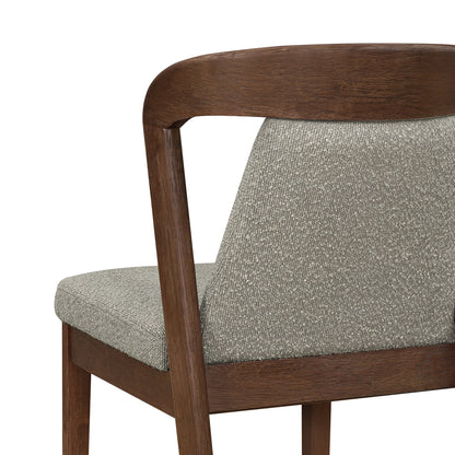 Upholstered Backrest Armless Dining Chairs (Walnut+Light Brown) - 1st Choice Furniture Direct