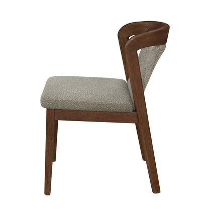 Upholstered Backrest Armless Dining Chairs (Walnut+Light Brown) - 1st Choice Furniture Direct