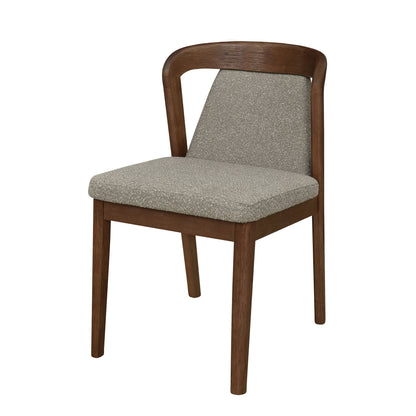 Upholstered Backrest Armless Dining Chairs (Walnut+Light Brown) - 1st Choice Furniture Direct