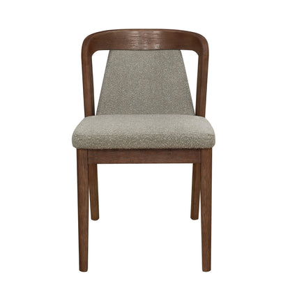 Upholstered Backrest Armless Dining Chairs (Walnut+Light Brown) - 1st Choice Furniture Direct