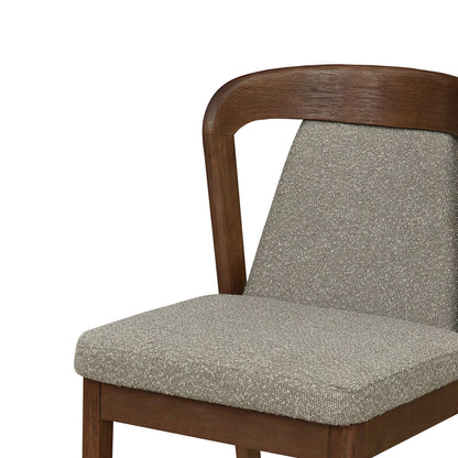 Upholstered Backrest Armless Dining Chairs (Walnut+Light Brown) - 1st Choice Furniture Direct