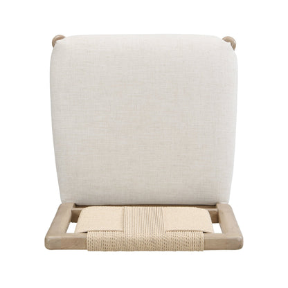 Upholstered dining chair with woven rope backrest Set of 2 - Light ash +Beige - 1st Choice Furniture Direct