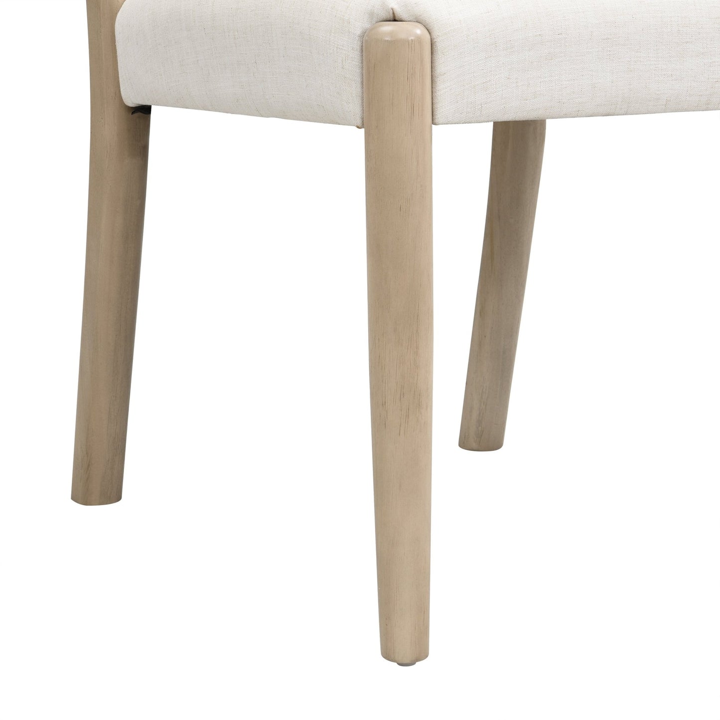 Upholstered dining chair with woven rope backrest Set of 2 - Light ash +Beige - 1st Choice Furniture Direct