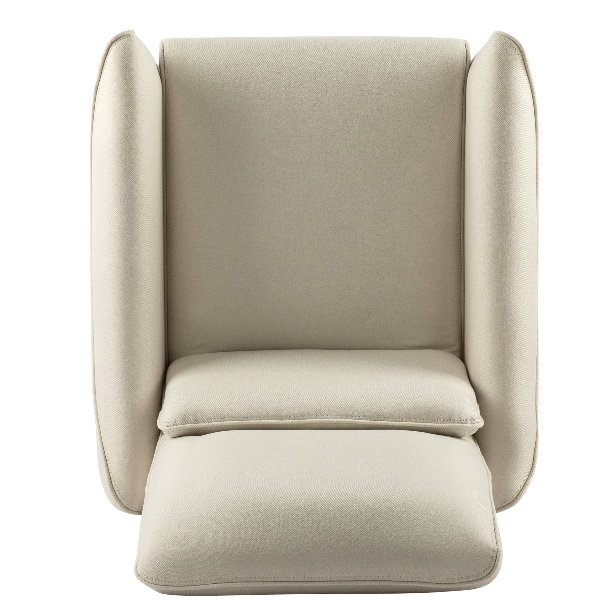 Upholstered Push Recliner Chair with Rubber Wood Legs in Beige Fabric for Living Room or Bedroom - 1st Choice Furniture Direct