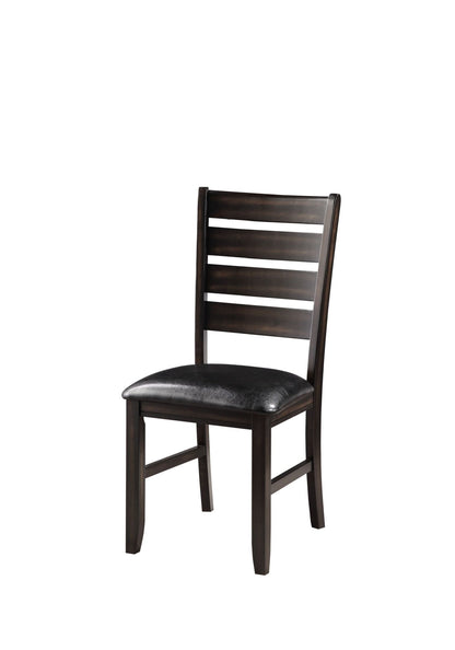 Urbana Black Synthetic Leather & Espresso Finish Side Chair (Set of 2) - 1st Choice Furniture Direct