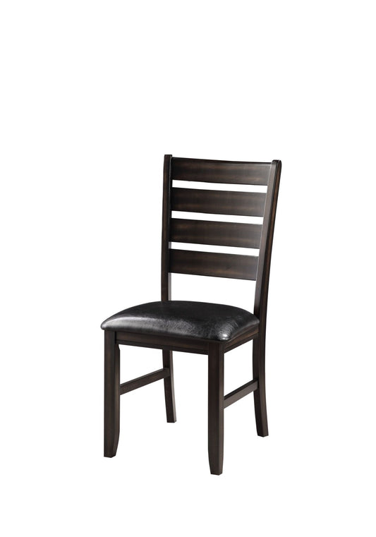 Urbana Black Synthetic Leather & Espresso Finish Side Chair (Set of 2) - 1st Choice Furniture Direct