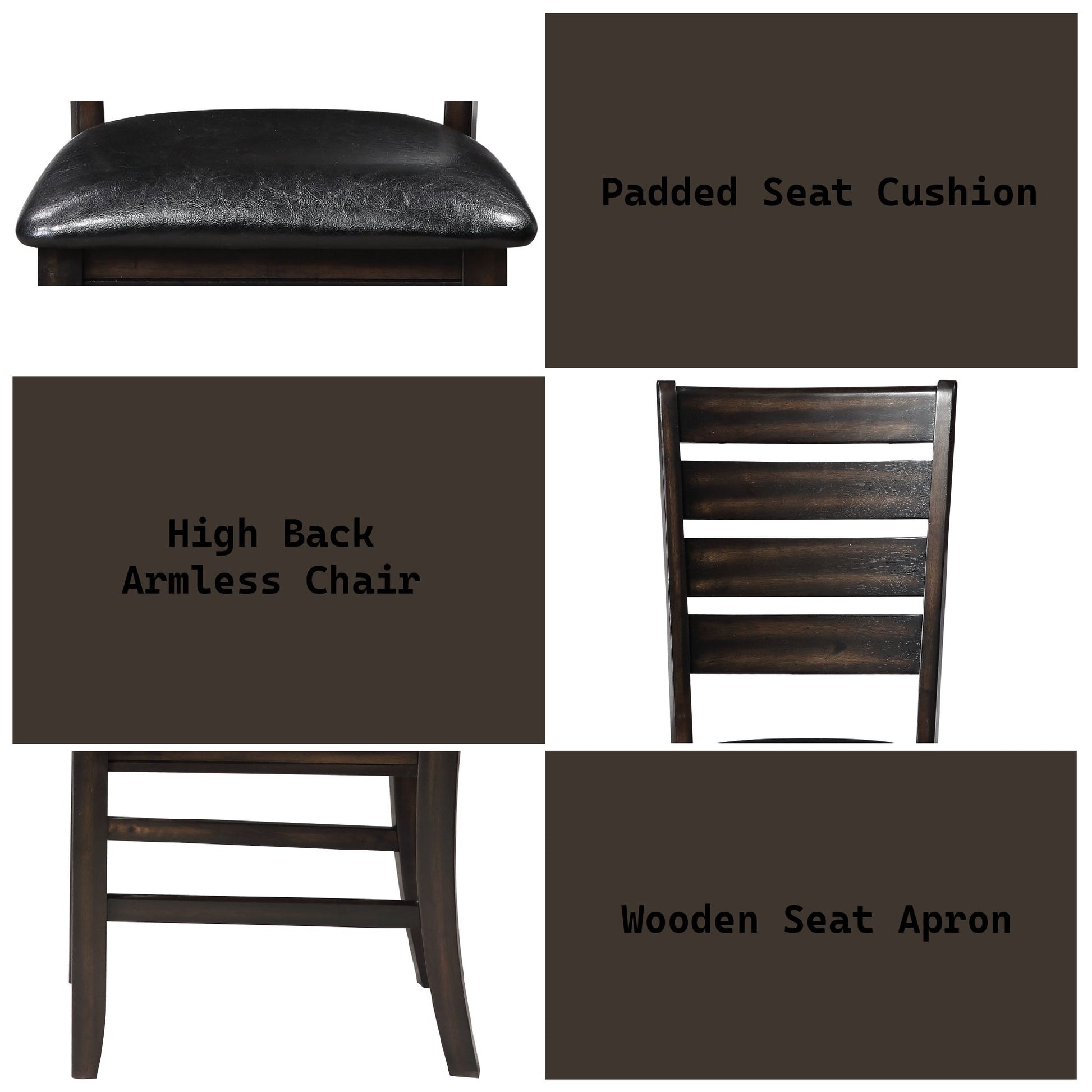 Urbana Black Synthetic Leather & Espresso Finish Side Chair (Set of 2) - 1st Choice Furniture Direct