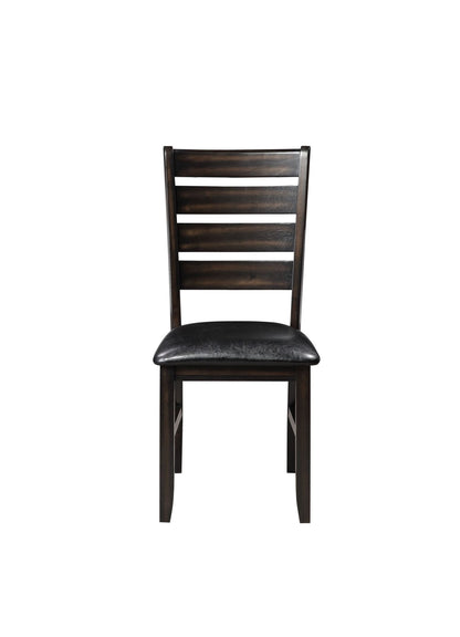 Urbana Black Synthetic Leather & Espresso Finish Side Chair (Set of 2) - 1st Choice Furniture Direct
