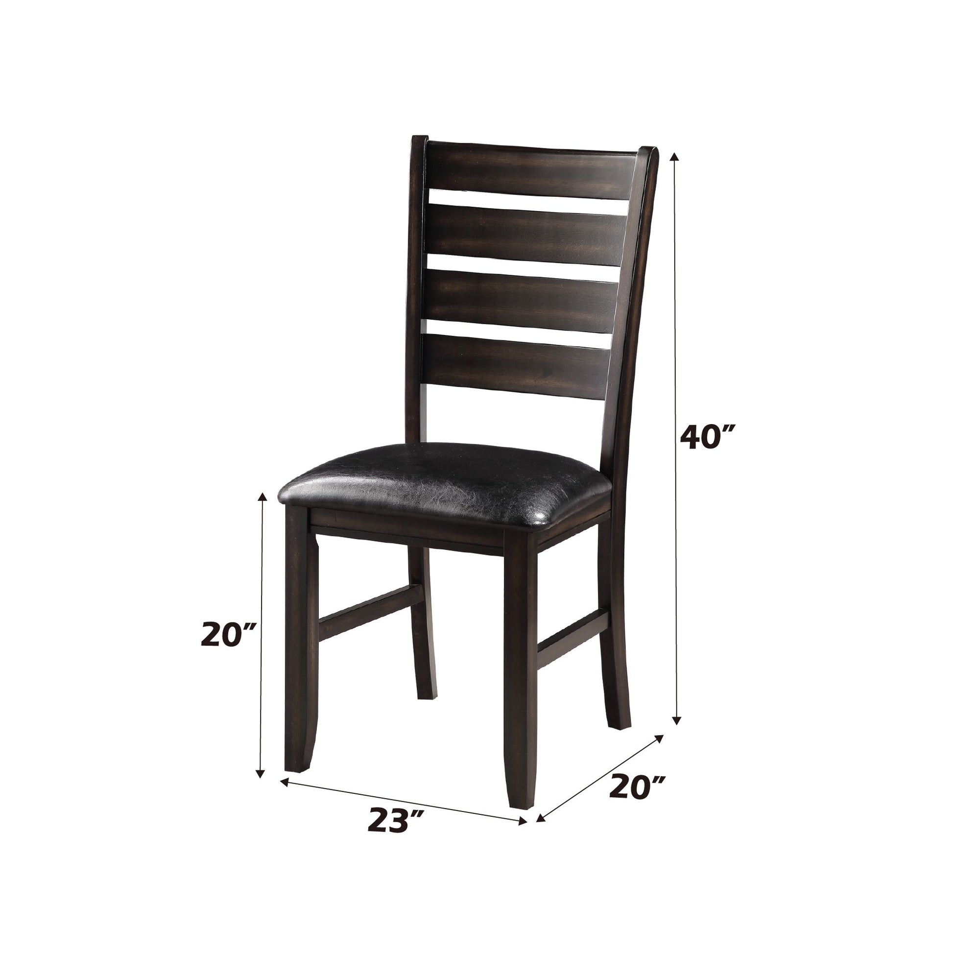 Urbana Black Synthetic Leather & Espresso Finish Side Chair (Set of 2) - 1st Choice Furniture Direct