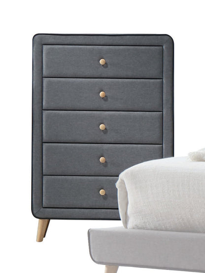 Valda Light Gray Fabric Chest - 1st Choice Furniture Direct