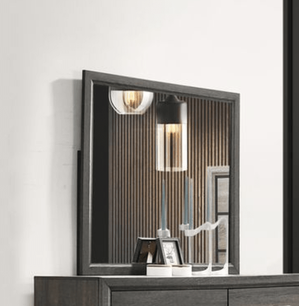 Valdemar Weathered Gray Finish Mirror - 1st Choice Furniture Direct
