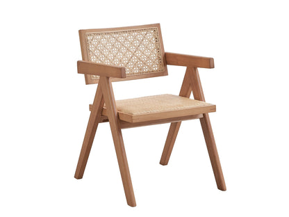 Valentina Rattan & Natural Finish 5PCs Patio/Outdoor Dining Set (No Bench Included) - 1st Choice Furniture Direct