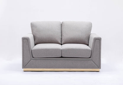 Valin Gray Linen 3Pcs Living Room Set for Living Room, Meeting Room and Small Apartment (Sofa, Loveseat, Chair) - 1st Choice Furniture Direct