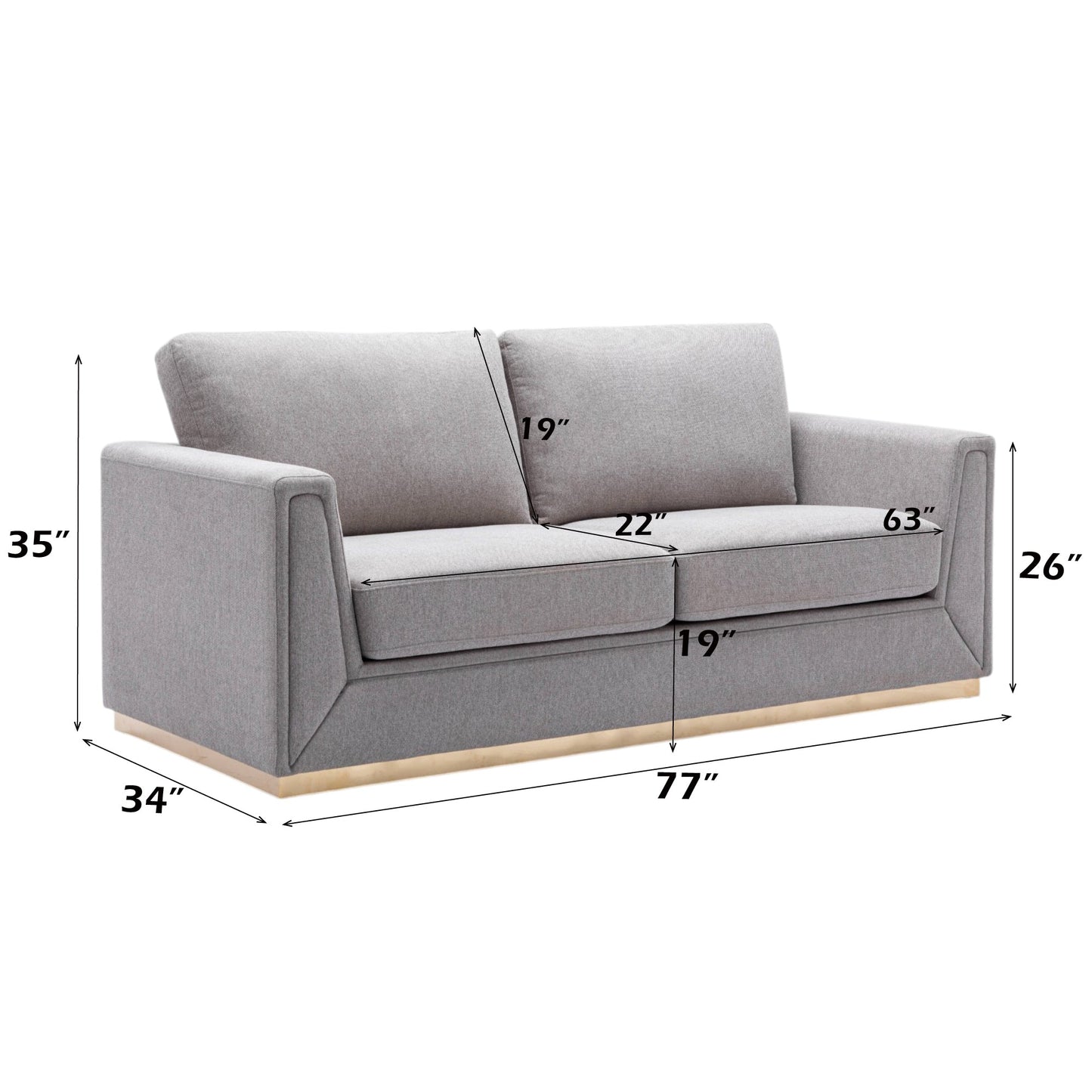 Valin Gray Linen 3Pcs Living Room Set for Living Room, Meeting Room and Small Apartment (Sofa, Loveseat, Chair) - 1st Choice Furniture Direct