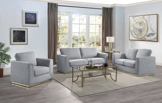 Valin Gray Linen 3Pcs Living Room Set for Living Room, Meeting Room and Small Apartment (Sofa, Loveseat, Chair) - 1st Choice Furniture Direct