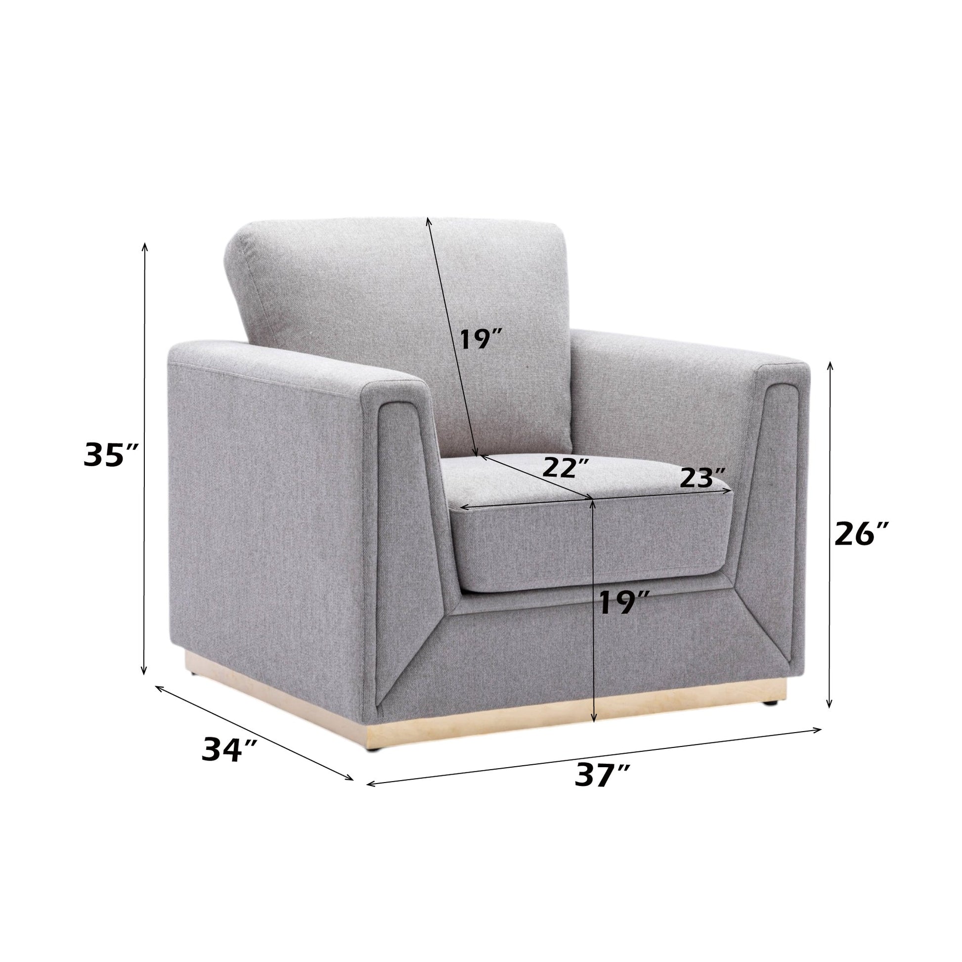 Valin Gray Linen 3Pcs Living Room Set for Living Room, Meeting Room and Small Apartment (Sofa, Loveseat, Chair) - 1st Choice Furniture Direct