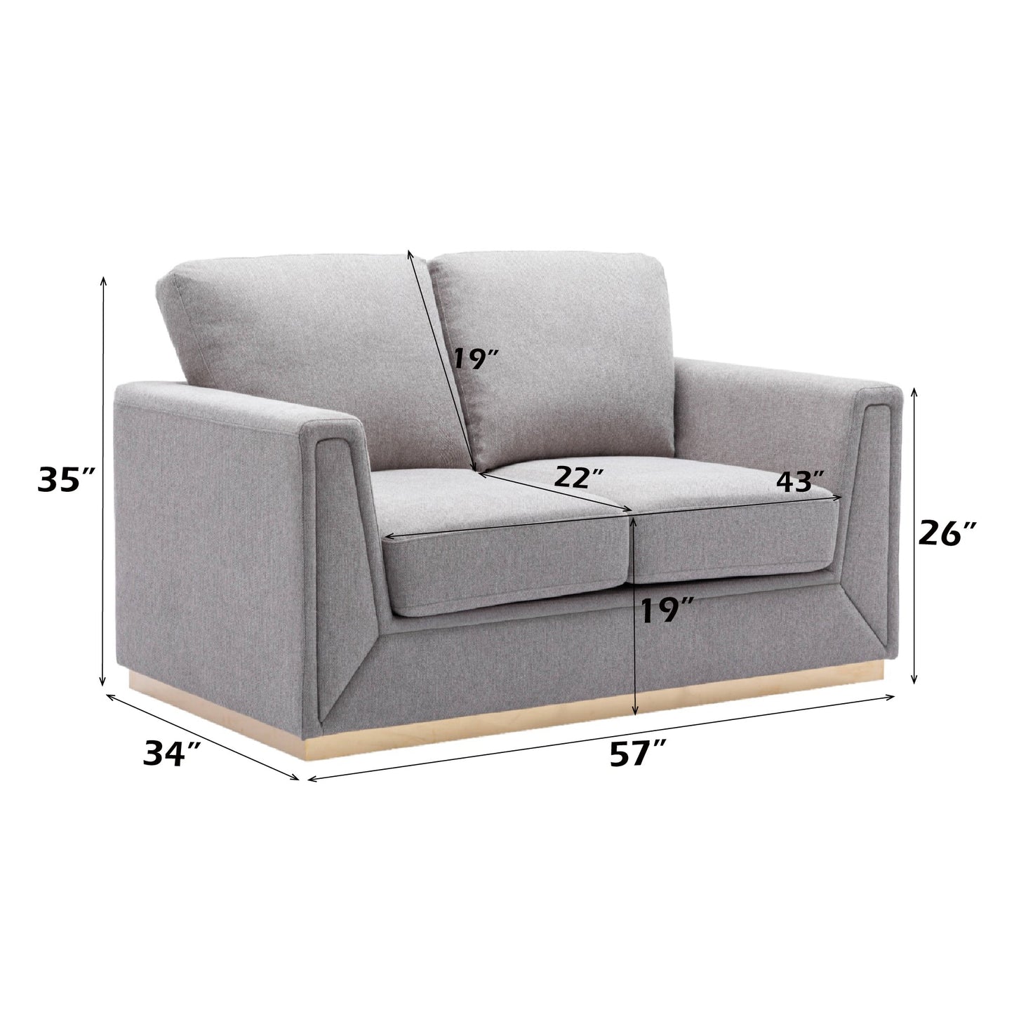 Valin Gray Linen 3Pcs Living Room Set for Living Room, Meeting Room and Small Apartment (Sofa, Loveseat, Chair) - 1st Choice Furniture Direct