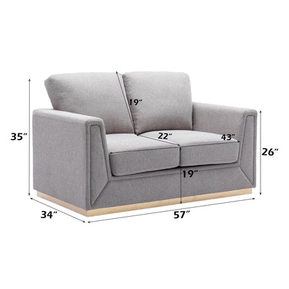 Valin Gray Linen 3Pcs Living Room Set for Living Room, Meeting Room and Small Apartment (Sofa, Loveseat, Chair) - 1st Choice Furniture Direct
