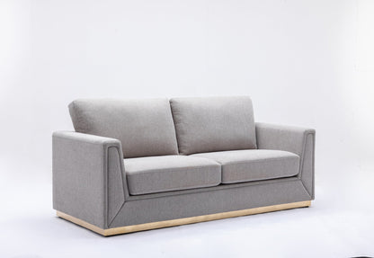 Valin Gray Linen 3Pcs Living Room Set for Living Room, Meeting Room and Small Apartment (Sofa, Loveseat, Chair) - 1st Choice Furniture Direct
