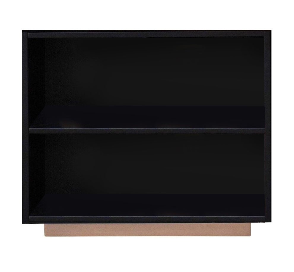 Vanessa Black&Gold Finish 2 Compartment Bookshelf - 1st Choice Furniture Direct
