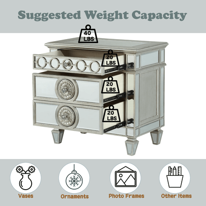 Varian Mirrored Nightstand - 1st Choice Furniture Direct