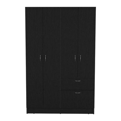 Vaupes Armoire, Double Door Cabinet, One Drawer, Five Interior Shelves, Rod - Black / White - 1st Choice Furniture Direct