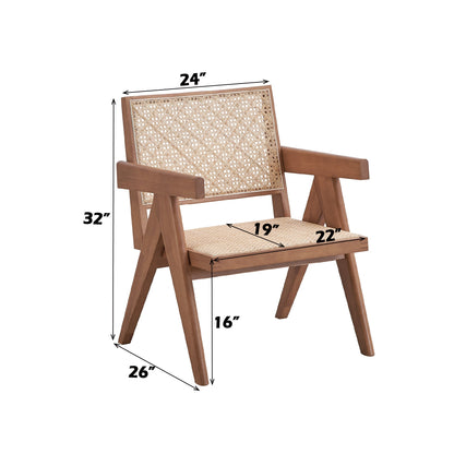 Velentina Rattan & Natural Finish Accent Chair - 1st Choice Furniture Direct