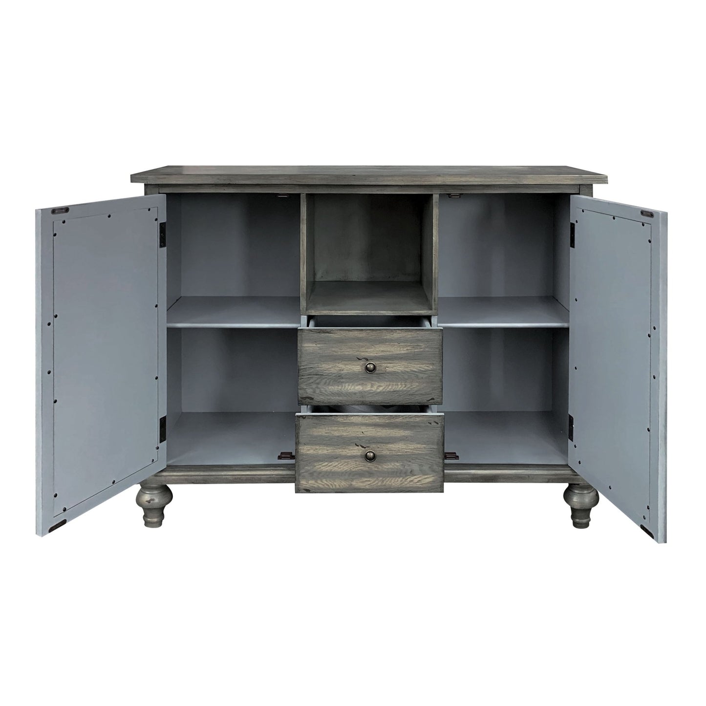 Velika Weathered Gray Finish Console Table w/ 1 Open Compartment Storage - 1st Choice Furniture Direct