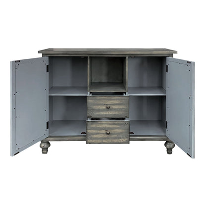 Velika Weathered Gray Finish Console Table w/ 1 Open Compartment Storage - 1st Choice Furniture Direct