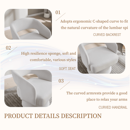 Velvet Swivel Barrel Chair with 360 - Degree Rotation, Beige Modern Accent Armchair for Living Room Bedroom Reception Space - 1st Choice Furniture Direct