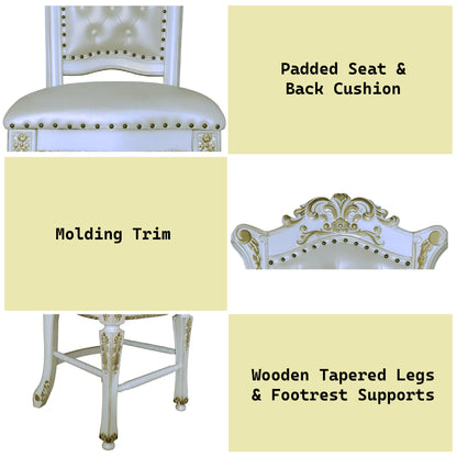 Vendome Antique Pearl Finish Counter Height Chair (Set of 2) - 1st Choice Furniture Direct