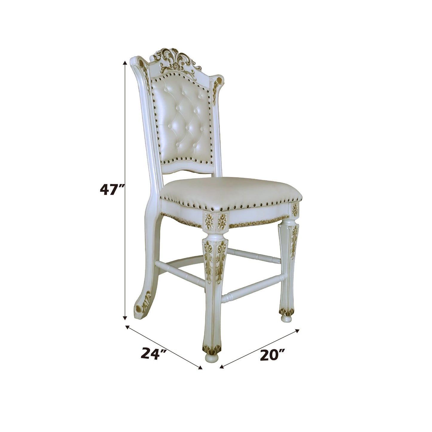 Vendome Antique Pearl Finish Counter Height Chair (Set of 2) - 1st Choice Furniture Direct
