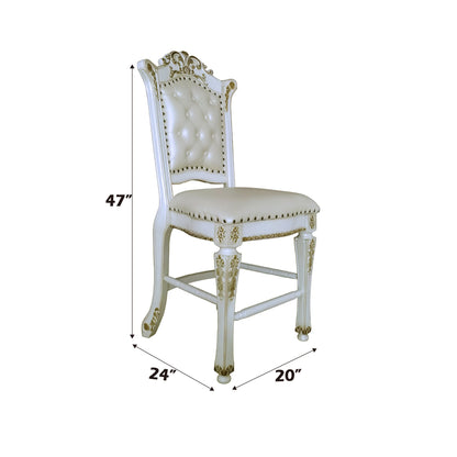 Vendome Antique Pearl Finish Counter Height Chair (Set of 2) - 1st Choice Furniture Direct