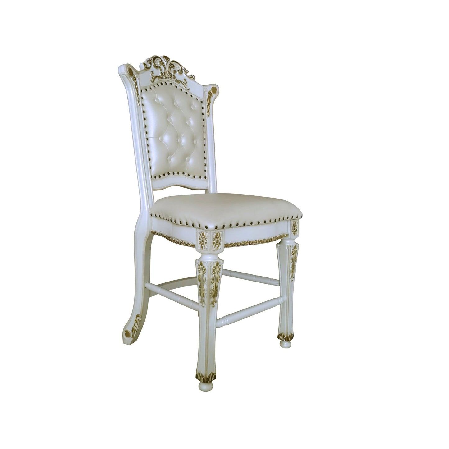 Vendome Antique Pearl Finish Counter Height Chair (Set of 2) - 1st Choice Furniture Direct