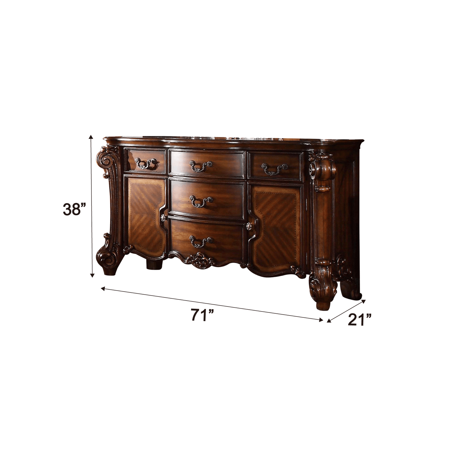 Vendome Cherry Finish Dresser - 1st Choice Furniture Direct